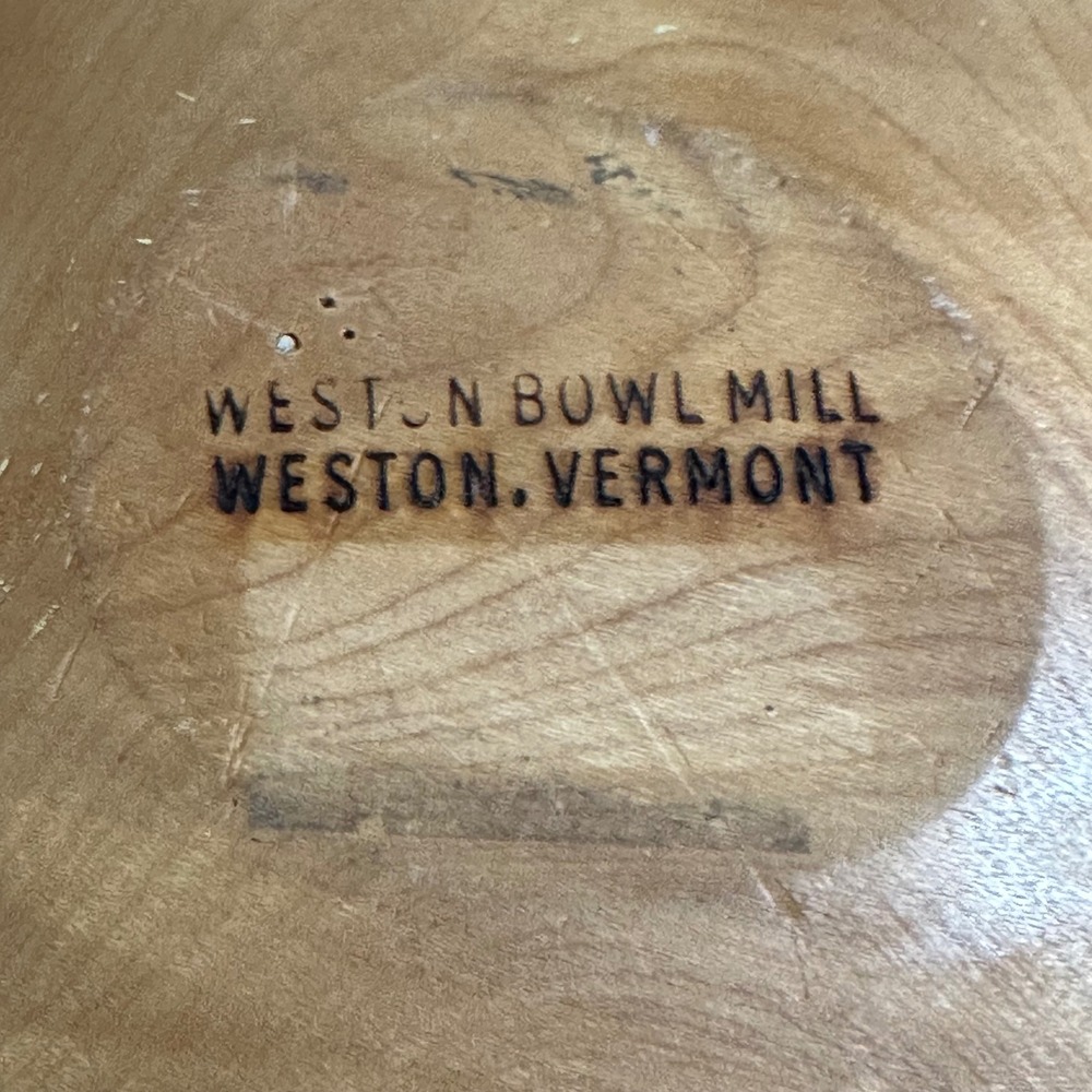 Weston Bowl Hand Painted Water Lily Wooden Bowl Floral Art‎ Vermont Vintage 11" - Picture 2 of 6